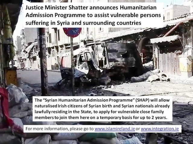 Justice Minister Shatter Announces Programme To Assist Syrians