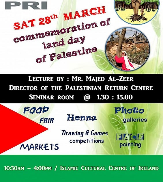 Palestine Day at Islamic Cultural Centre on Saturday 28th March