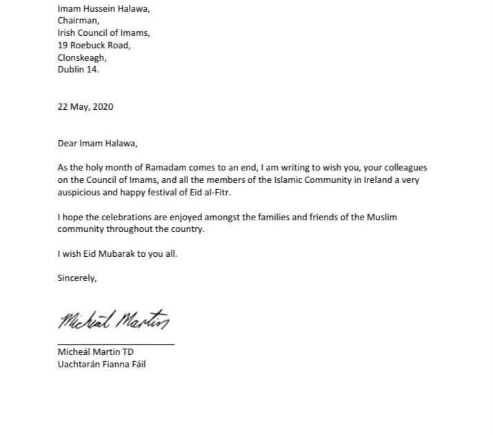 TD Micheál Martin's Eid Greeting
