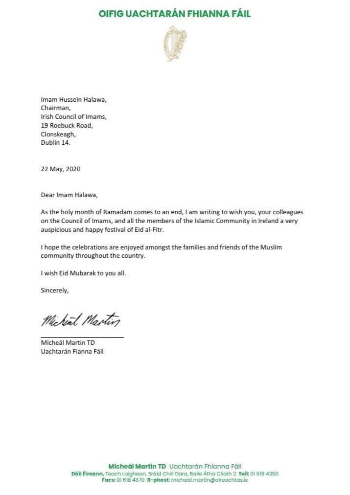 TD Micheál Martin's Eid Greeting